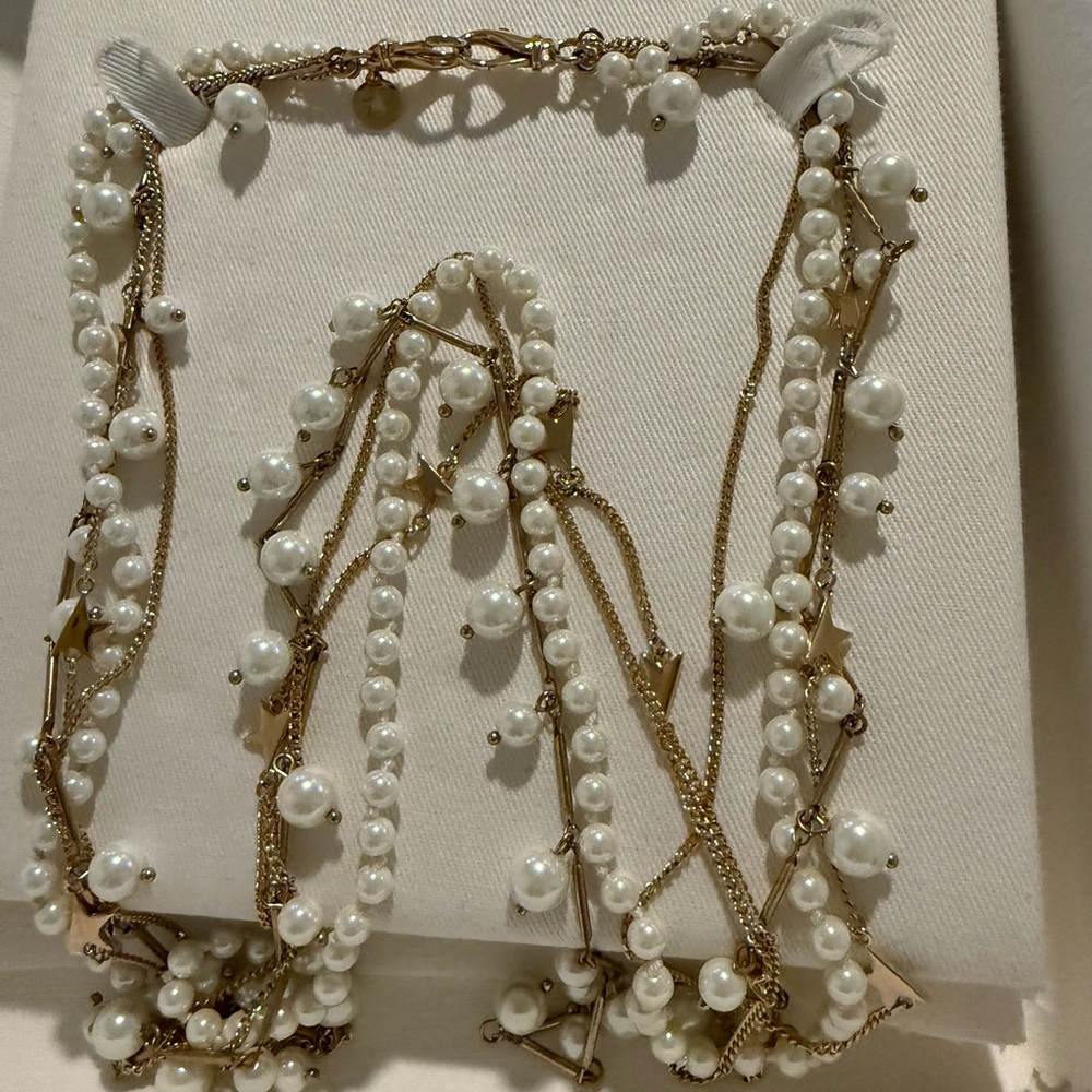 LAST CALL Golden Goose 13” drop gold & pearl multi strand necklace. Giftable!